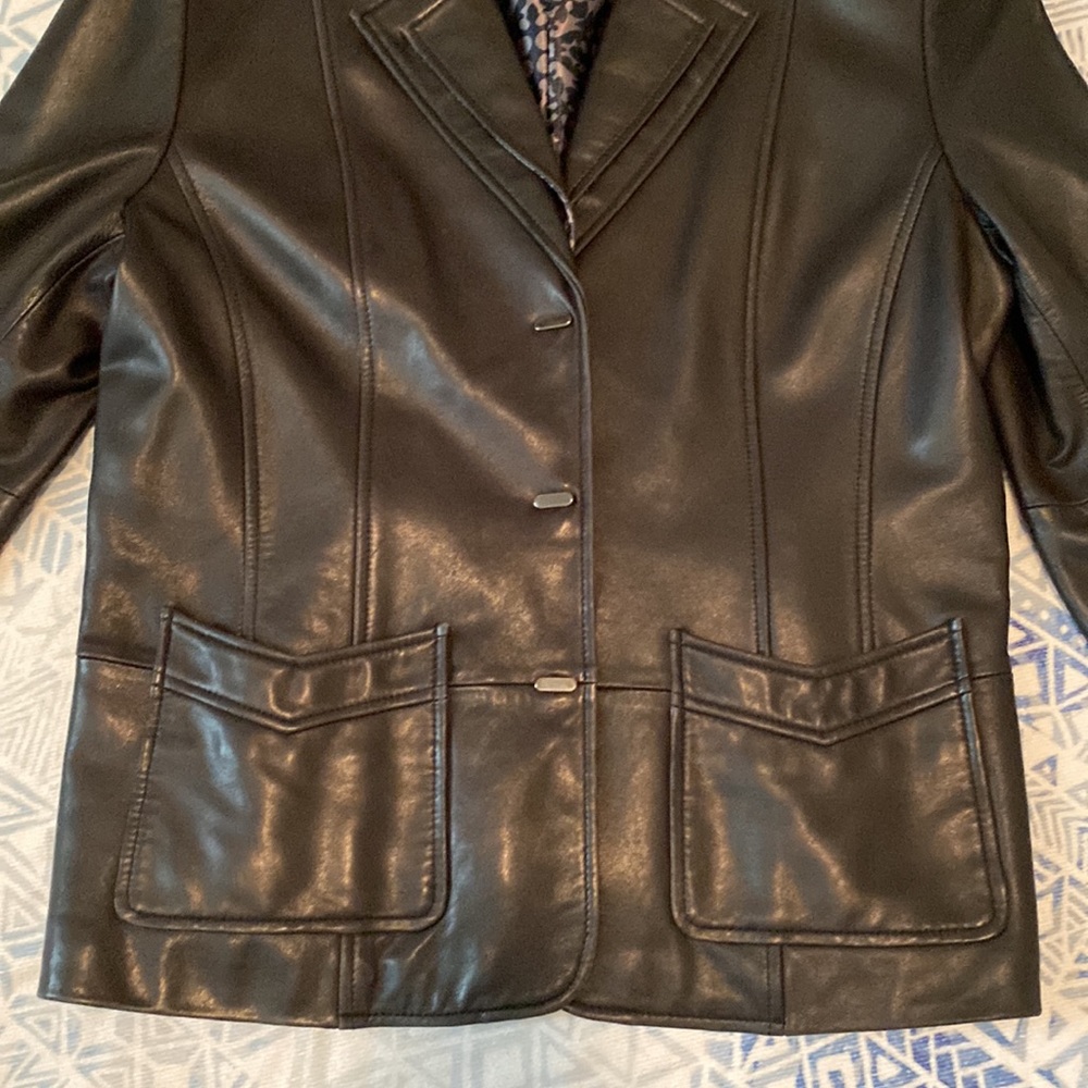 Bernardo Black Leather Jacket - image 4